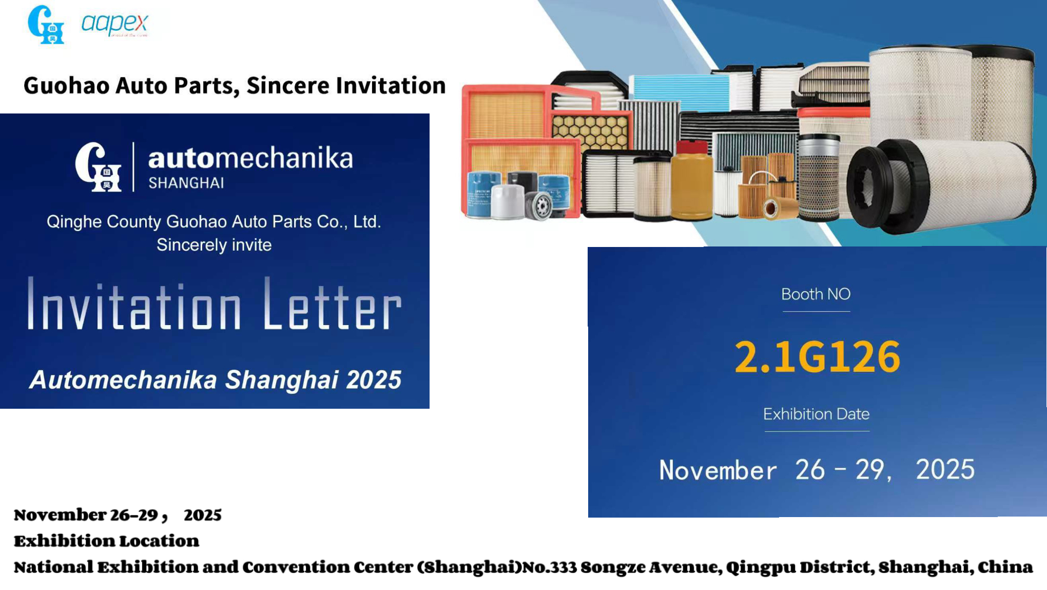 Guohao Filters on lähdössä Automechanika Shanghai 2025 -tapahtumaan!